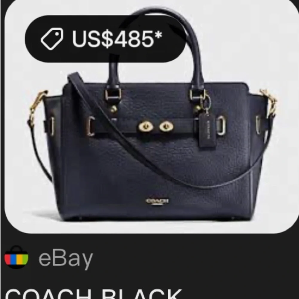 COACH soho Black Leather Carryall crossbody bag Satchel with Red Cherry Charm - Picture 4 of 17